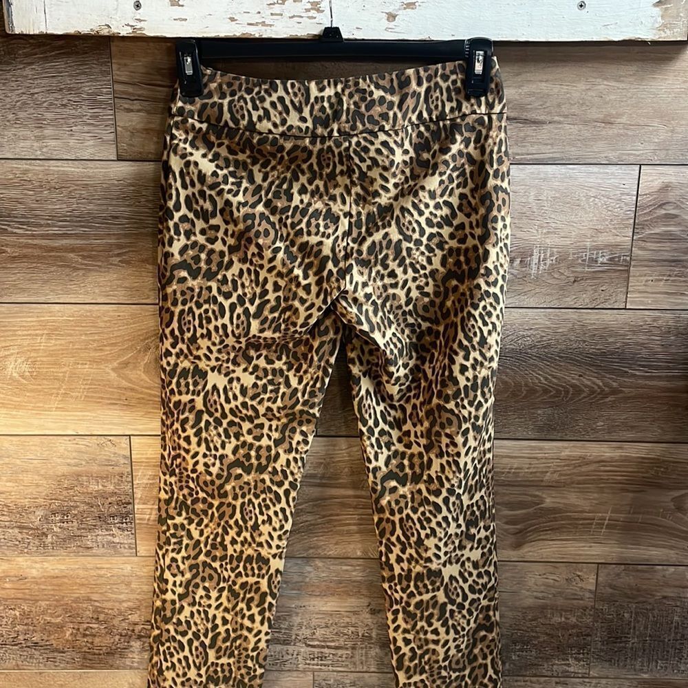 Peck & Peck Leopard Print Stretch Pants Size 4 Pe… - image 5